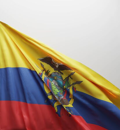 Ecuadorian Flag, Ecuador National Colors Background  <<3D Rendering>>の写真素材
