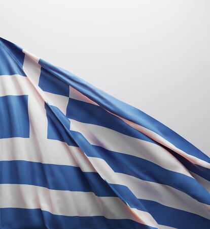 Greek Flag, Greece National Colors Background  <<3D Rendering>>の写真素材