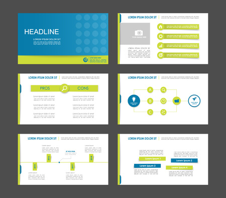 Set of green blue infographic elements for presentation templates. Leaflet, Annual report, book cover design. Brochure, layout, template design.のイラスト素材