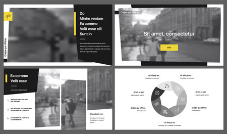 Presentation templates. Composition of geometric shapes and clipping masks to decorate your...