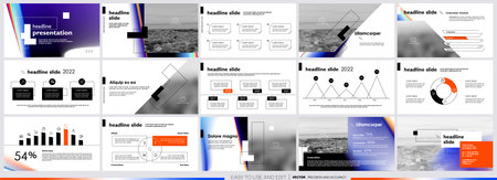 Creative presentation templates elements on a white background. Vector infographics. Use in Presentation, flyer and leaflet, corporate report, marketing, advertising, annual report, banner.のイラスト素材