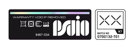 Cyberpunk decal. Vector sticker, label in futuristic style. Sci fi signs, inscriptions and symbols.のイラスト素材