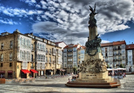 Virgen Blanca square in Vitoria-Gasteiz, Spainのeditorial素材