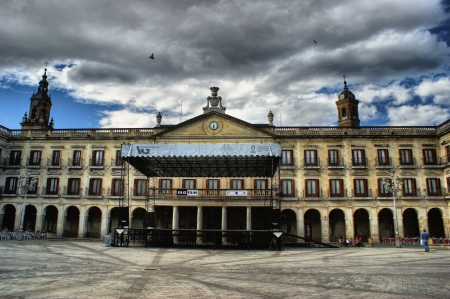 City council in the New square, Vitoria, Alava, Basque Country, Spainのeditorial素材