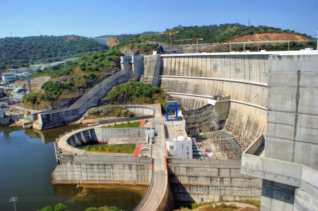 Alqueva dam in Alentejo, Portugalの写真素材