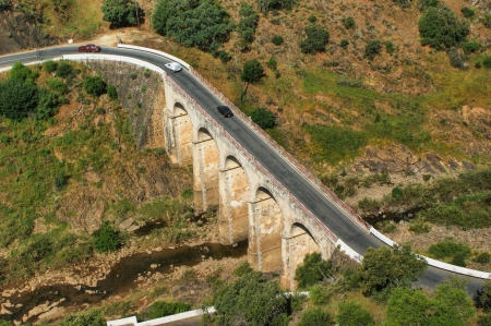 Old bridge in Mertola, south of Portugalの写真素材