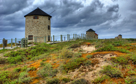 Apulia windmill in north of Portugalの写真素材