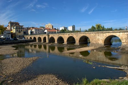 Roman bridge of Trajano, Chaves, Portugalの写真素材