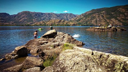 Sanabria lake in summer, Puebla de Sanabria, Spainの写真素材