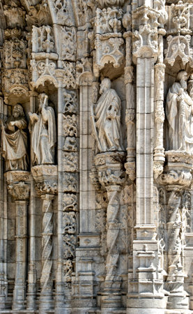 Detail of Jeronimos monastery in Lisbon, Portugal