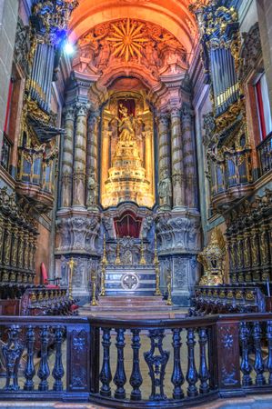 Main Chapel of the Clerigos Church in Oporto, Portugalのeditorial素材