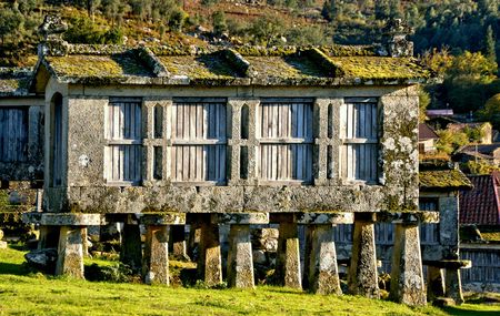 Lindoso granaries in National Park of Peneda Geres, Portugalの写真素材