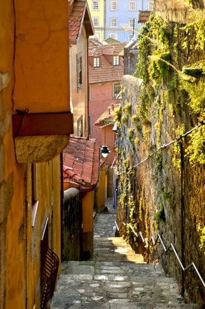 Old street of Barredo in Oporto, Portugal
