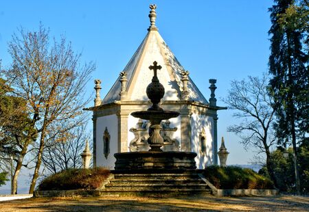 Chapel in park of Bom Jesus in Braga (Portugal) World Heritageの写真素材