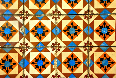 Typical tiles in Porto town, Portugal