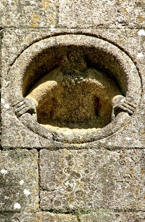 Detail of Romanesque monastery of Paco de Sousa in Penafiel, Portugalの写真素材