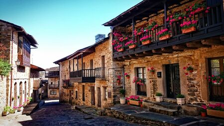 Street of Puebla de Sanabria in Spainの写真素材