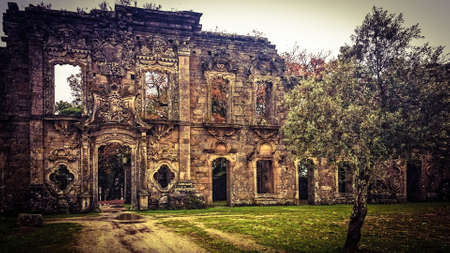 Ruined palace in Marco de Canavezes, Portugalのeditorial素材