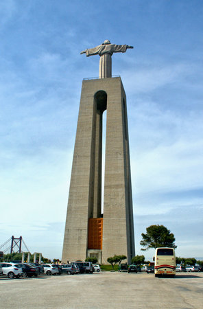Sanctuary of Cristo Rei in Almada, Portugalのeditorial素材