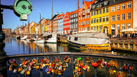 The colorful port of Nyhavn in Copenhagen, Denmark