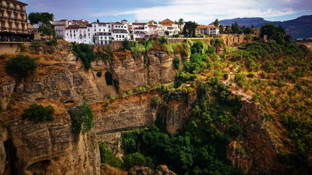 Surrounding landscape of the Andalusian city of Ronda, Spainの写真素材