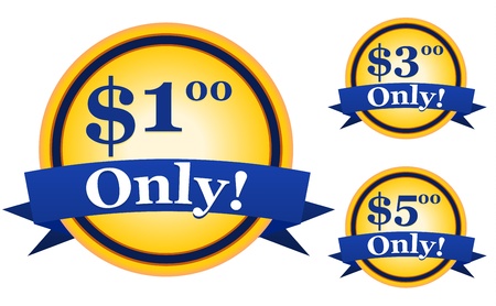 Only  x   dollar price tagsのイラスト素材