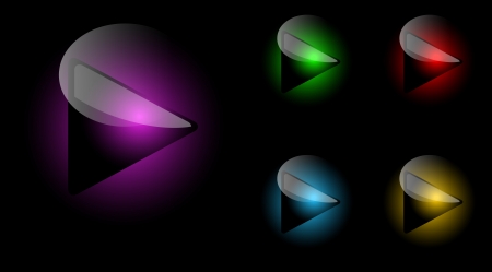 Glowing Play Buttons on blackのイラスト素材