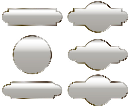 Silver Plates with slight copper borderdsのイラスト素材