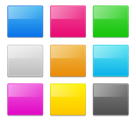 Colorful blank square banners, buttons design elementsのイラスト素材