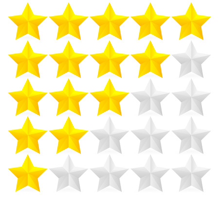 Rating, Stars, Five star, Evaulation, Classification, feedback, quality vector illustration  design element のイラスト素材
