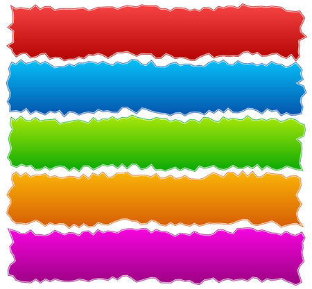 Zig-zag banners  5 different shapes のイラスト素材