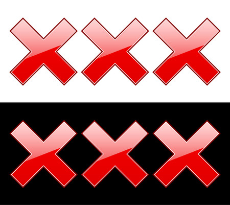 Red  X  letters with gloss - letter  x  sign, mark, shapesのイラスト素材