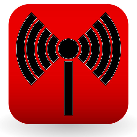 Radio tower, radio transmission, wireless connection, antenna, transmitter icons vector elements.のイラスト素材
