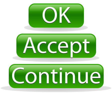 Ok, accept, continue buttonsのイラスト素材