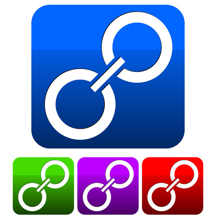 Chain link icon. Manufacturing, coopertion, link, connection concepts.のイラスト素材