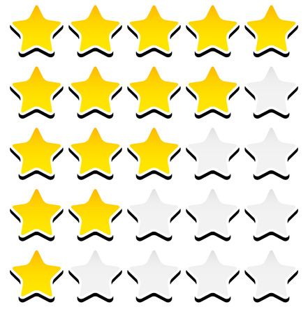 Star rating with star contours のイラスト素材