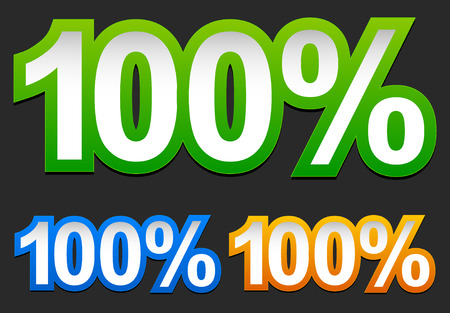 100  percent tags  Pops out from backgroundのイラスト素材