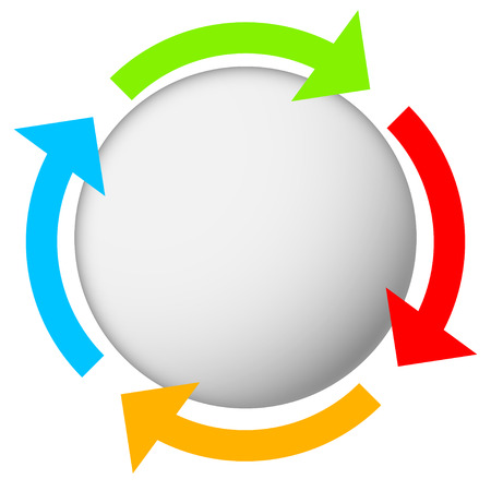 Circular arrows with blank plateのイラスト素材