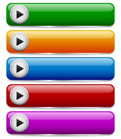 Glossy, bright buttons with arrowのイラスト素材