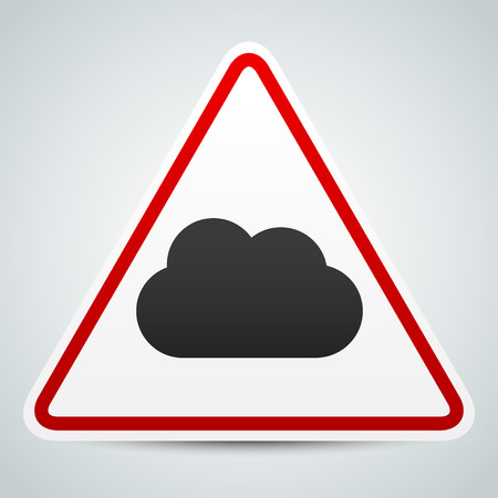 Cloud symbol on road sign. Storm aheadのイラスト素材