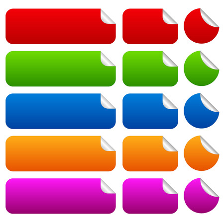 Stickers in different shape with peelのイラスト素材