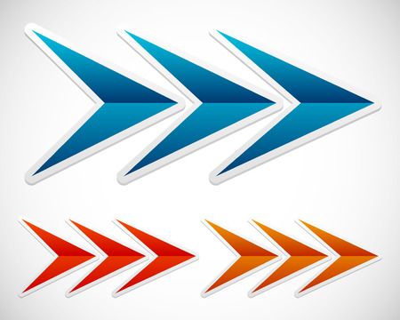 Illustration of triple arrows. Arrows right.のイラスト素材