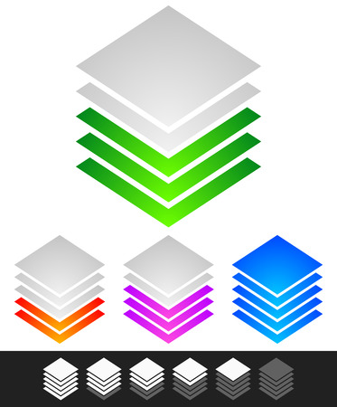 Layered stacks. progress, level indicator symbolのイラスト素材