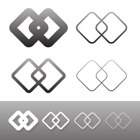 Symbolic link icon, symbols. Chain links, connection, combine, compound, intersect, joint concepts.のイラスト素材