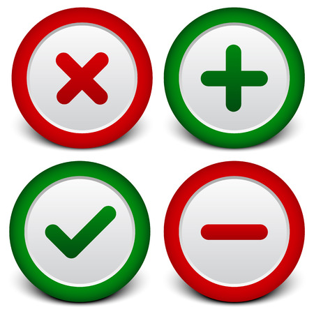 Checkmark, cross, plus, minus signs, symbolsのイラスト素材