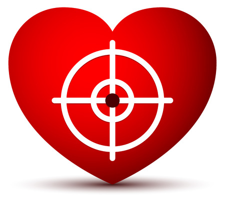 Heart graphics with crosshair.のイラスト素材