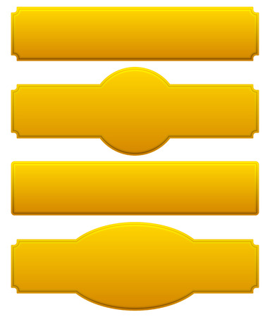 Golden plaques, signboardsのイラスト素材
