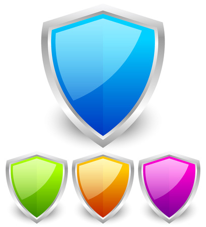 Colorful, glossy shieldsのイラスト素材