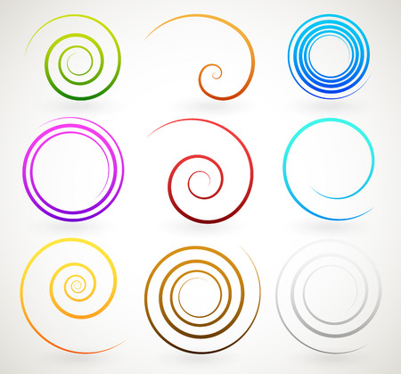 Colorful spirals, twirlsのイラスト素材
