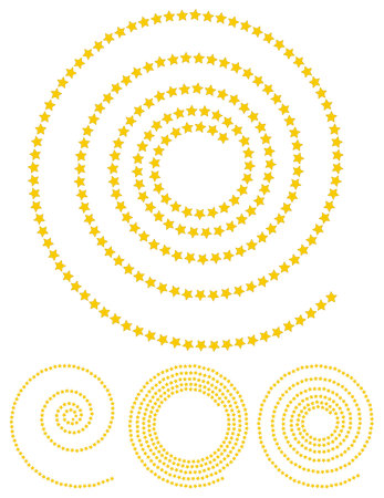 Stars following spiral paths. Star spiralsのイラスト素材